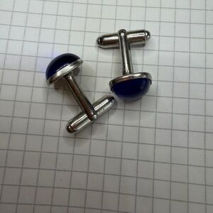 Vintage silver tone and blue color stone